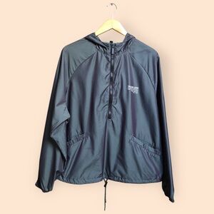 TALENTLESS Reflective Track Jacket Half Zip Hooded Unisex Small Oversized Casual